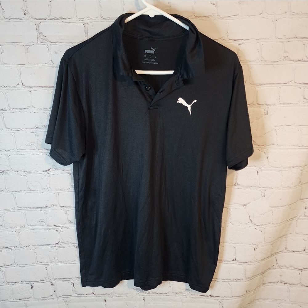 Puma Men's Black Polo Shirt, Size Medium